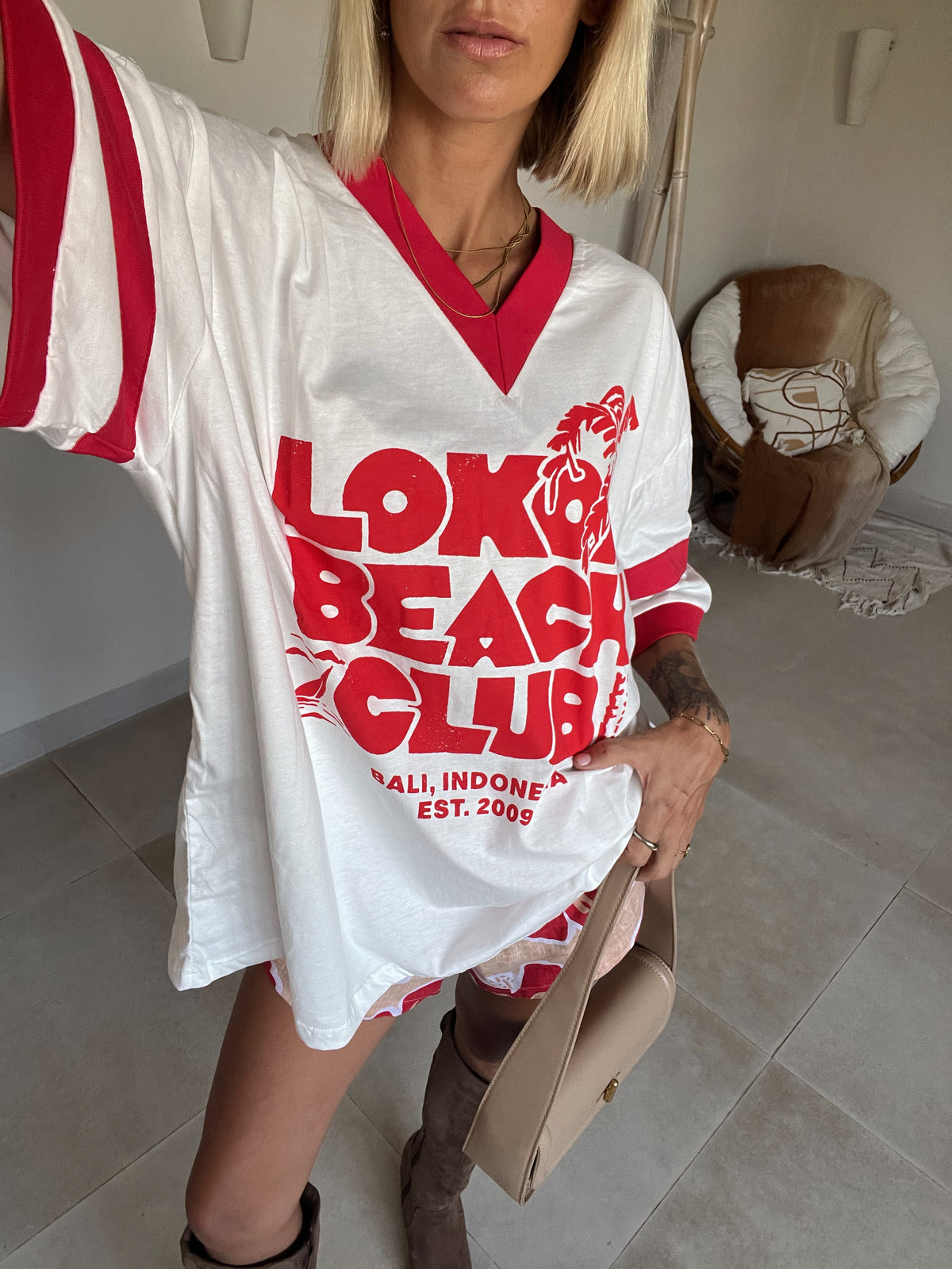BEACH CLUB TEE - POPPY